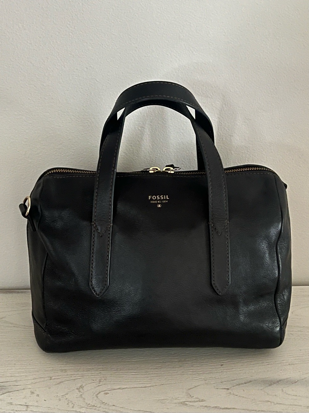 Fossil Sydney Satchel Bag With Optional Crossbody Strap Black Soft Leather - Picture 12 of 14